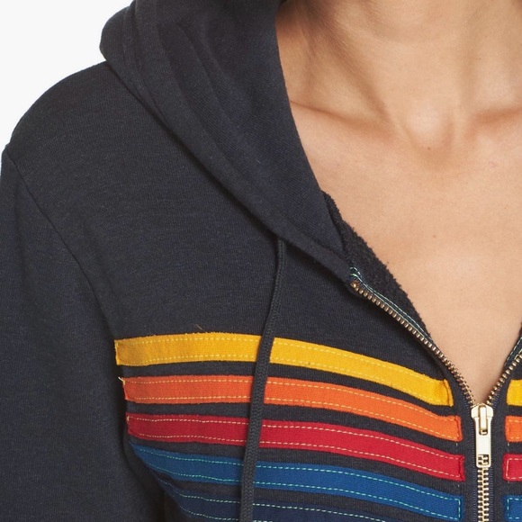 Aviator Nation Women's Hoodie 5 stripe hoodie. Size s. Charcoal gray. - Picture 2 of 8